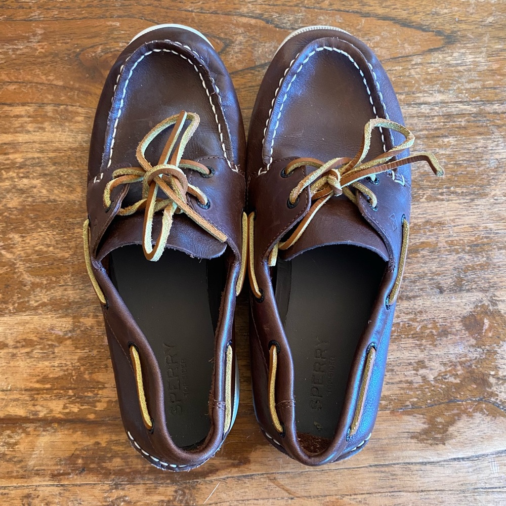 Authentic Original Sperry Top Siders - M6.5 W8 Dark Brown Leather